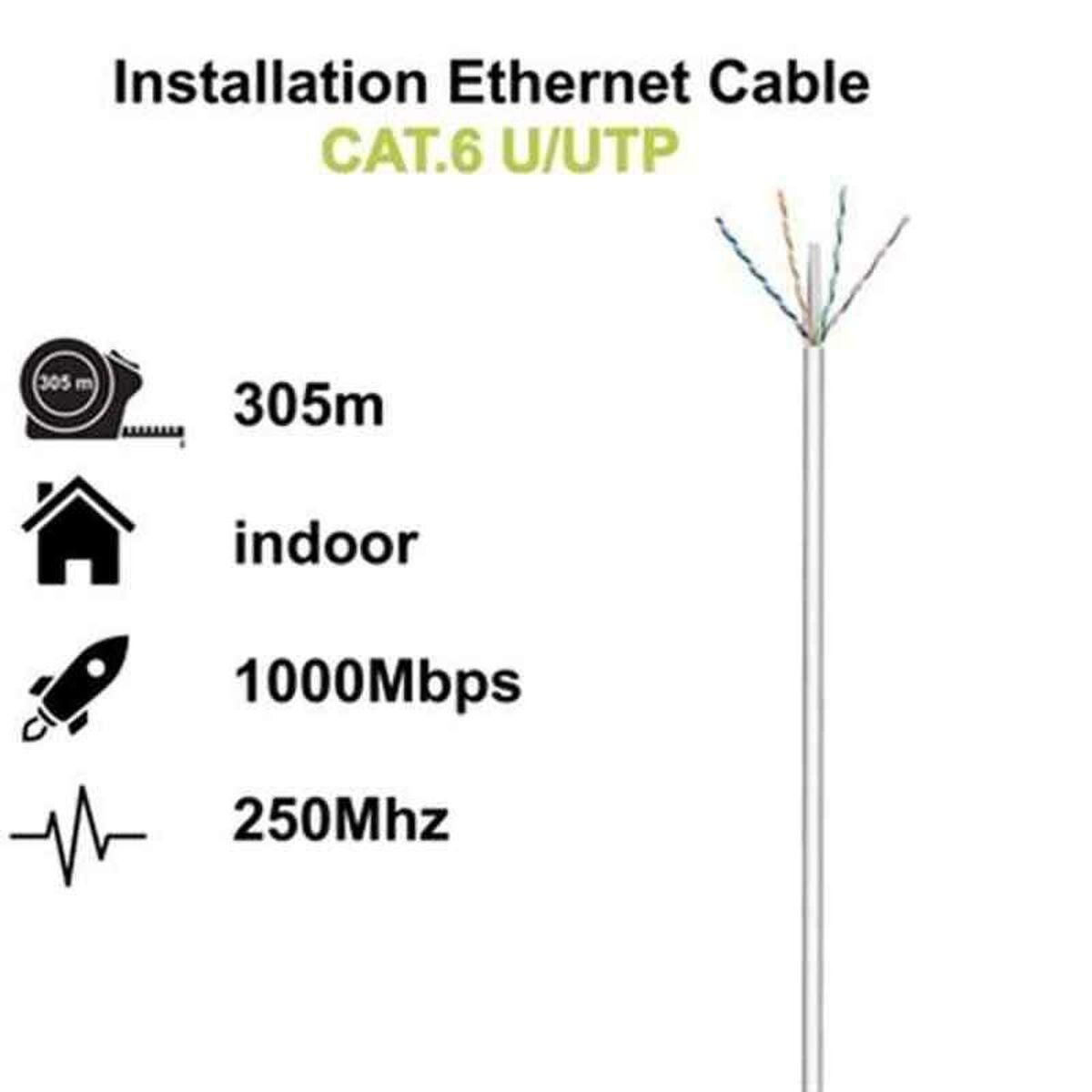 UTP kategori 6 stift netværkskabel Ewent (305 m)