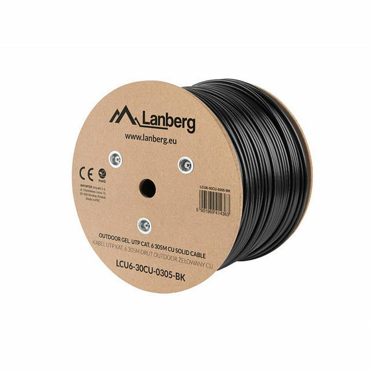 UTP kategori 6 stift netværkskabel Lanberg LCU6-30CU-0305-BK Sort 305 m