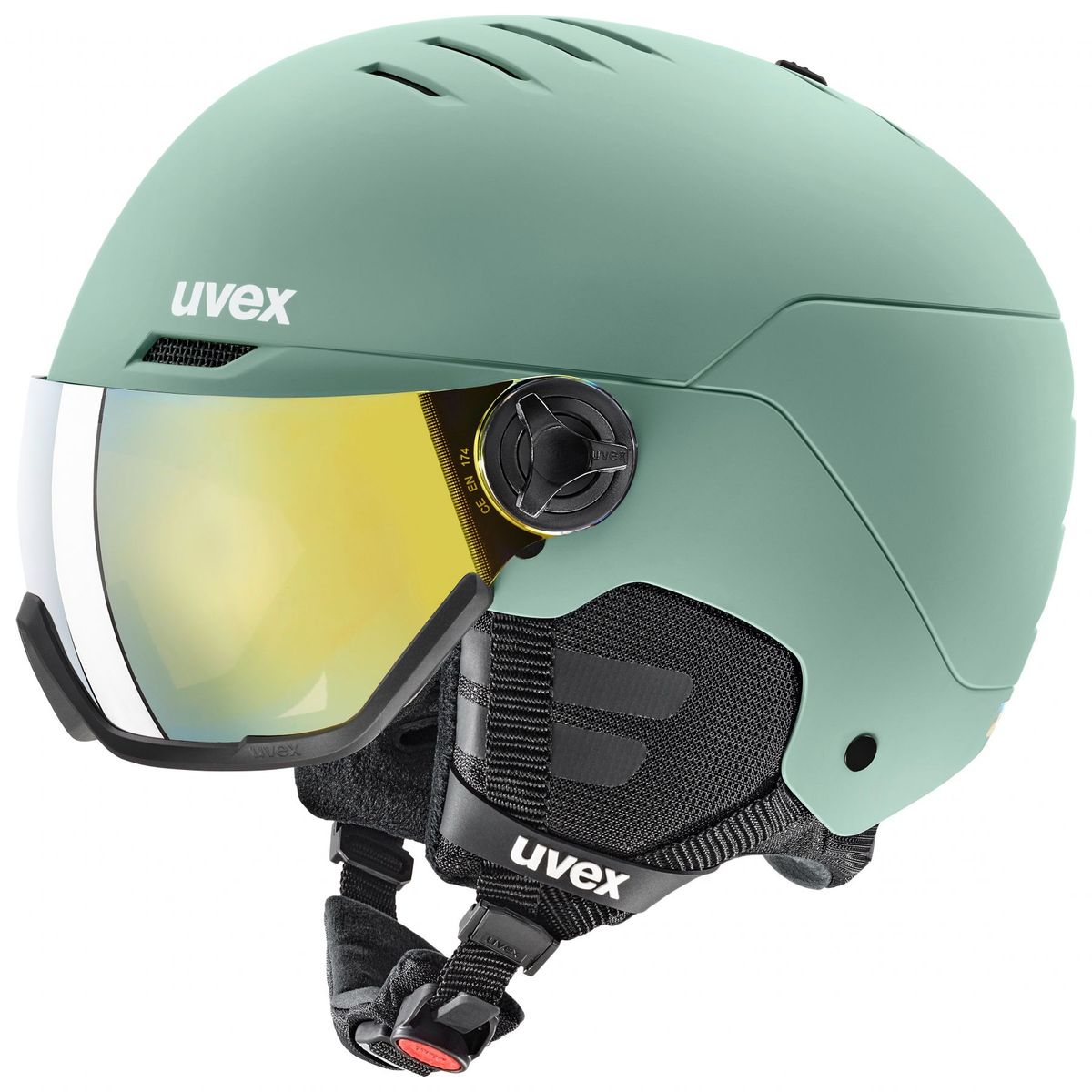 Uvex Wanted Visor, skihjelm med visir, lysegrøn