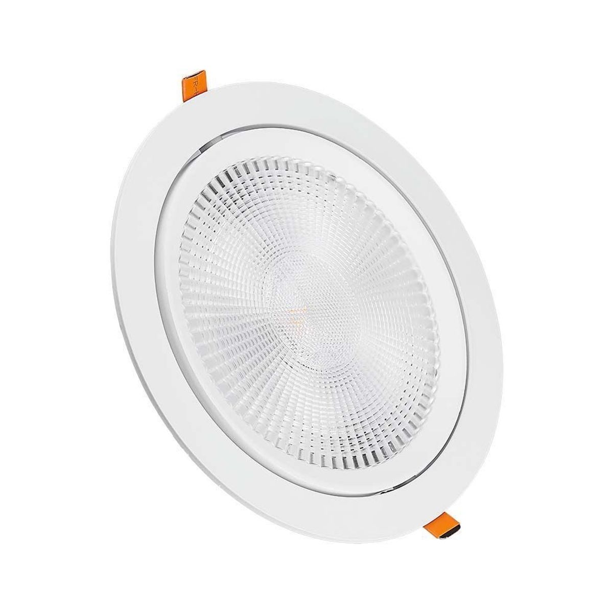 V-Tac 30W LED spotlight - Hul: Ø19,5 cm, Mål: Ø22,5 cm, 3,8 cm høj, Samsung LED chip, 230V - Dæmpbar : Ikke dæmpbar, Kulør : Varm