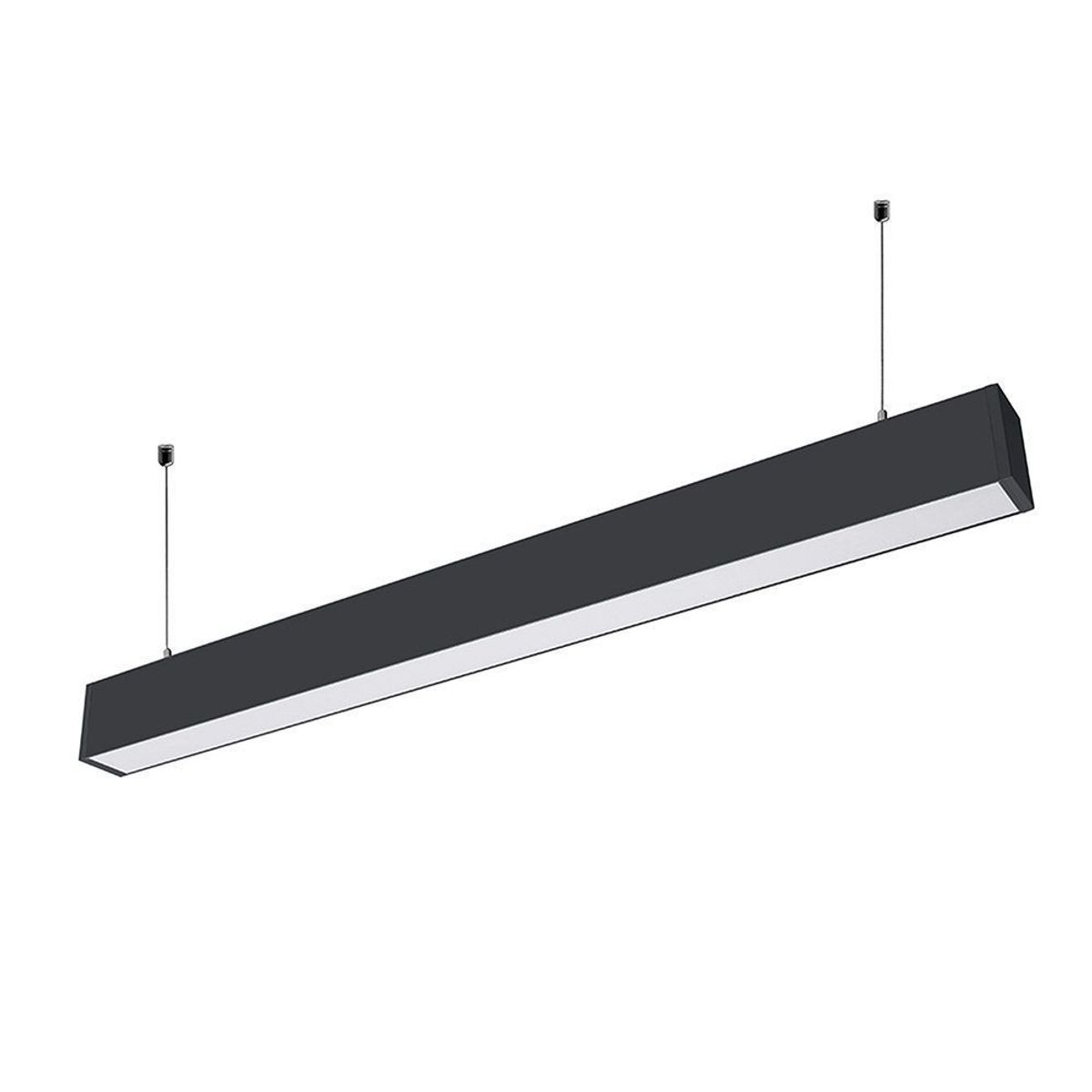 V-Tac 40W LED nedhængt loftarmatur - 120cm, 230V, inkl. lyskilde, 1-10V dæmpbar, UGR 19 - Dæmpbar : 0-10V dæmpbar, Farve på hus : Sort, Kulør : Varm