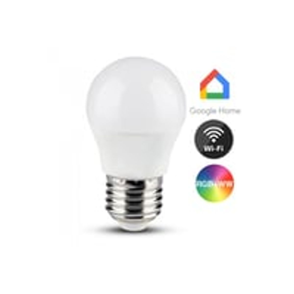 V-Tac 5W Smart Home Krone LED Pre - Tuya/Smart Life, Kompatibel med Google Home, Alexa og Smartphones, E27 Fatning, Erstatter 28W, 230V, 470lm, RA80