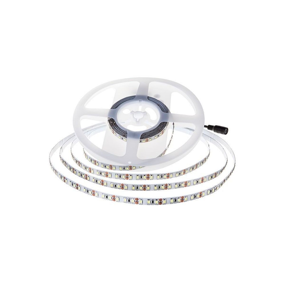 V-Tac 8W/m LED strip - 5m, 150lm/W, IP20, 24V, 126 LED pr. meter - Dæmpbar : Dæmpbar, Kulør : Kold