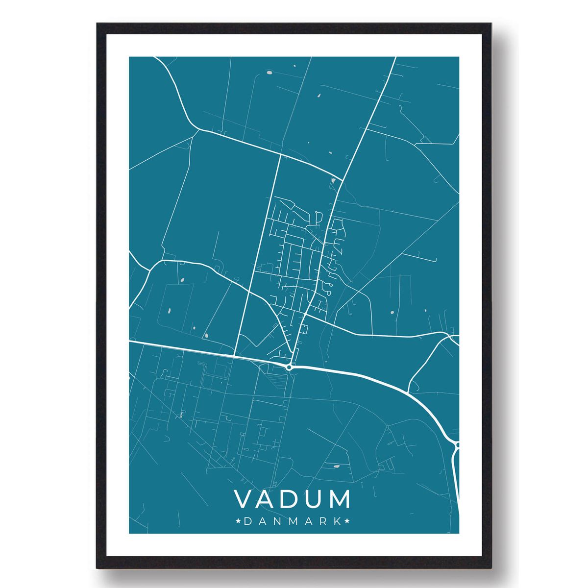 Vadum by plakat - blå (Størrelse: L - 50x70cm (B2))