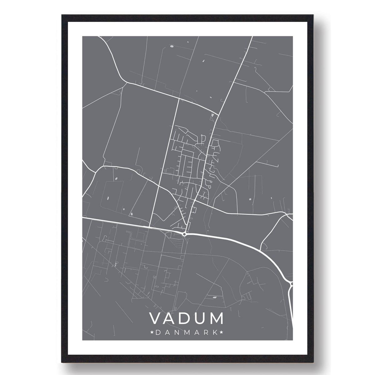 Vadum by plakat - grå (Størrelse: XS - 15x21cm (A5))