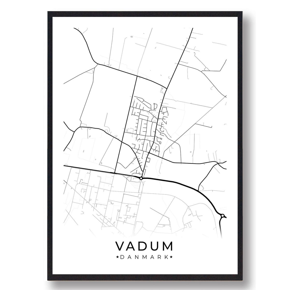 Vadum by plakat - hvid (Størrelse: S - 21x29,7cm (A4))