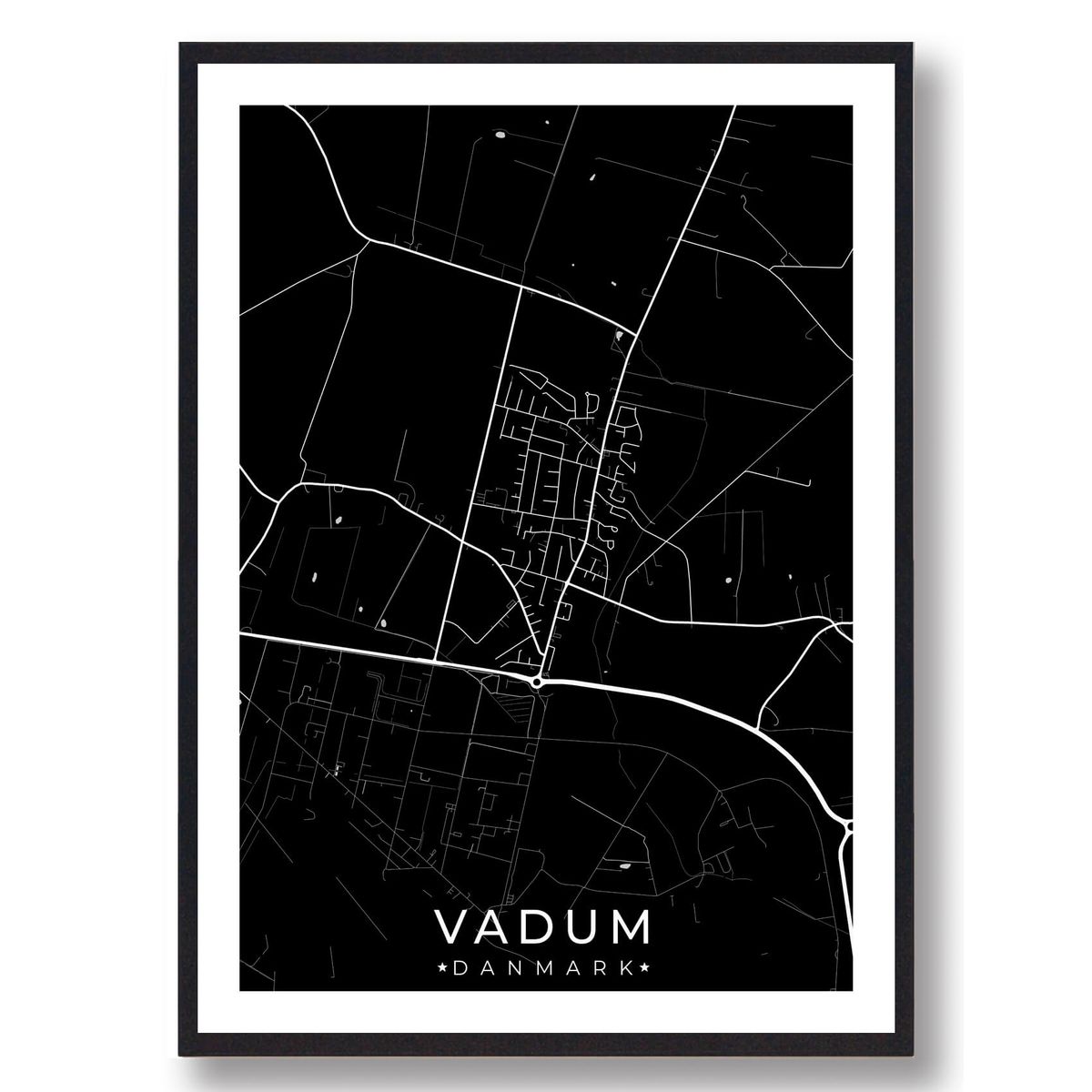 Vadum by plakat - sort (Størrelse: M - 30x40cm)