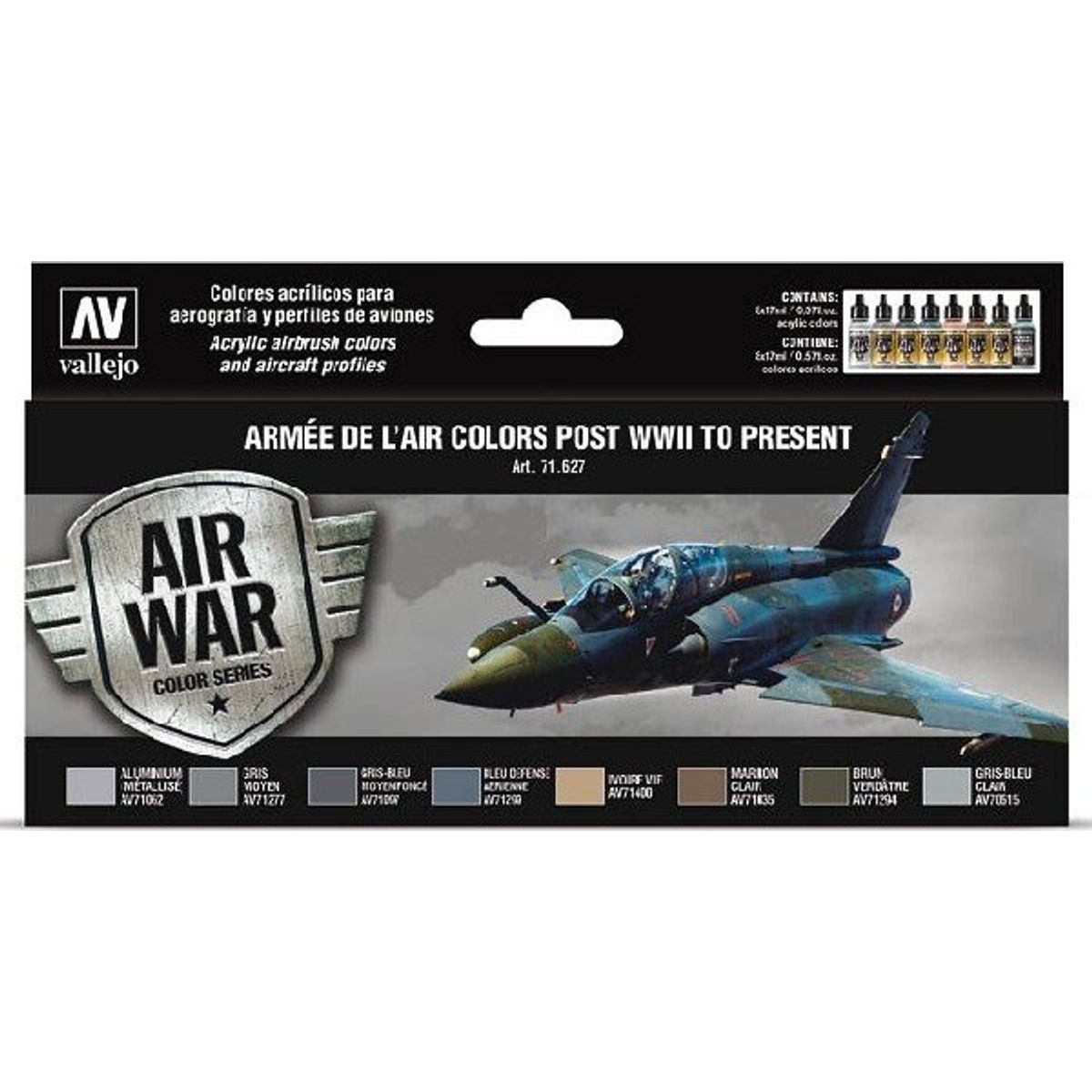 Vallejo - Air War Maling Sæt Til Model Hobby - Wwii-present - 8x17 Ml