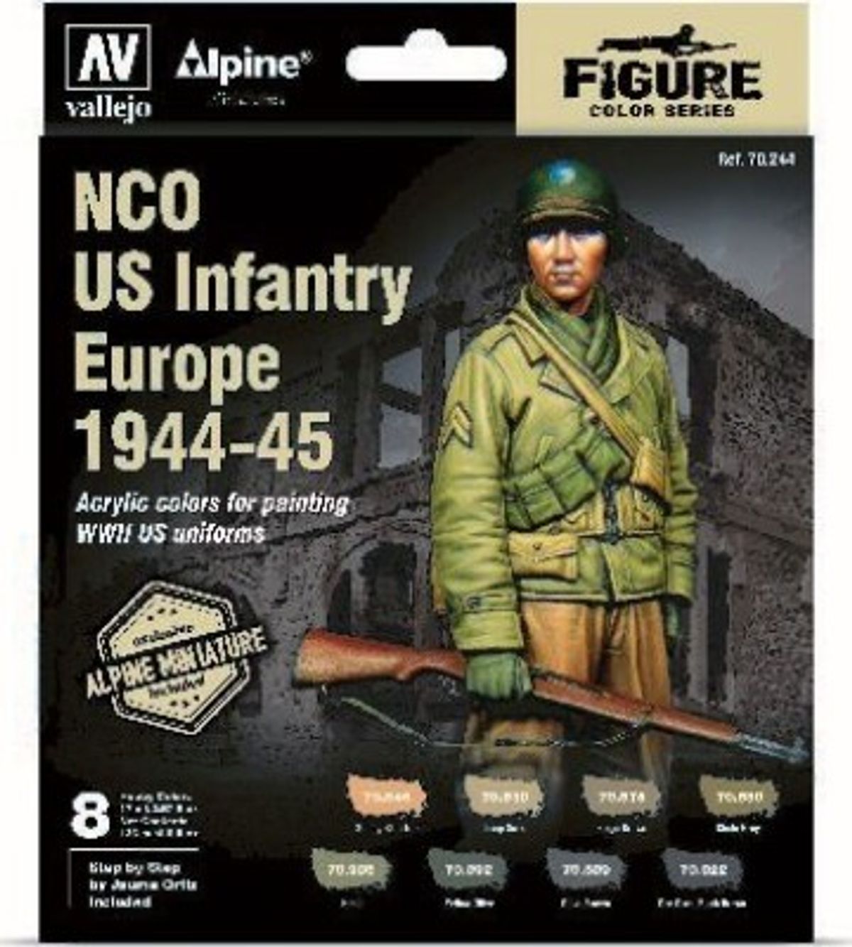 Vallejo - Figur Maling Sæt - Nco Us Infantry - 1:35 - 8x17 Ml