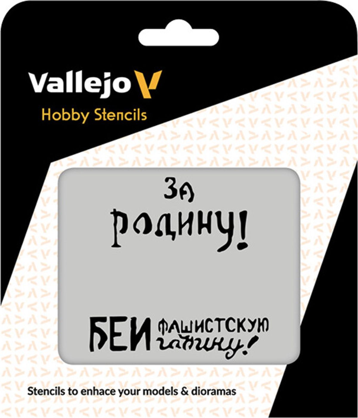 Vallejo - Hobby Stencils - Maleskabelon - Sovjetiske Slogans Wwii