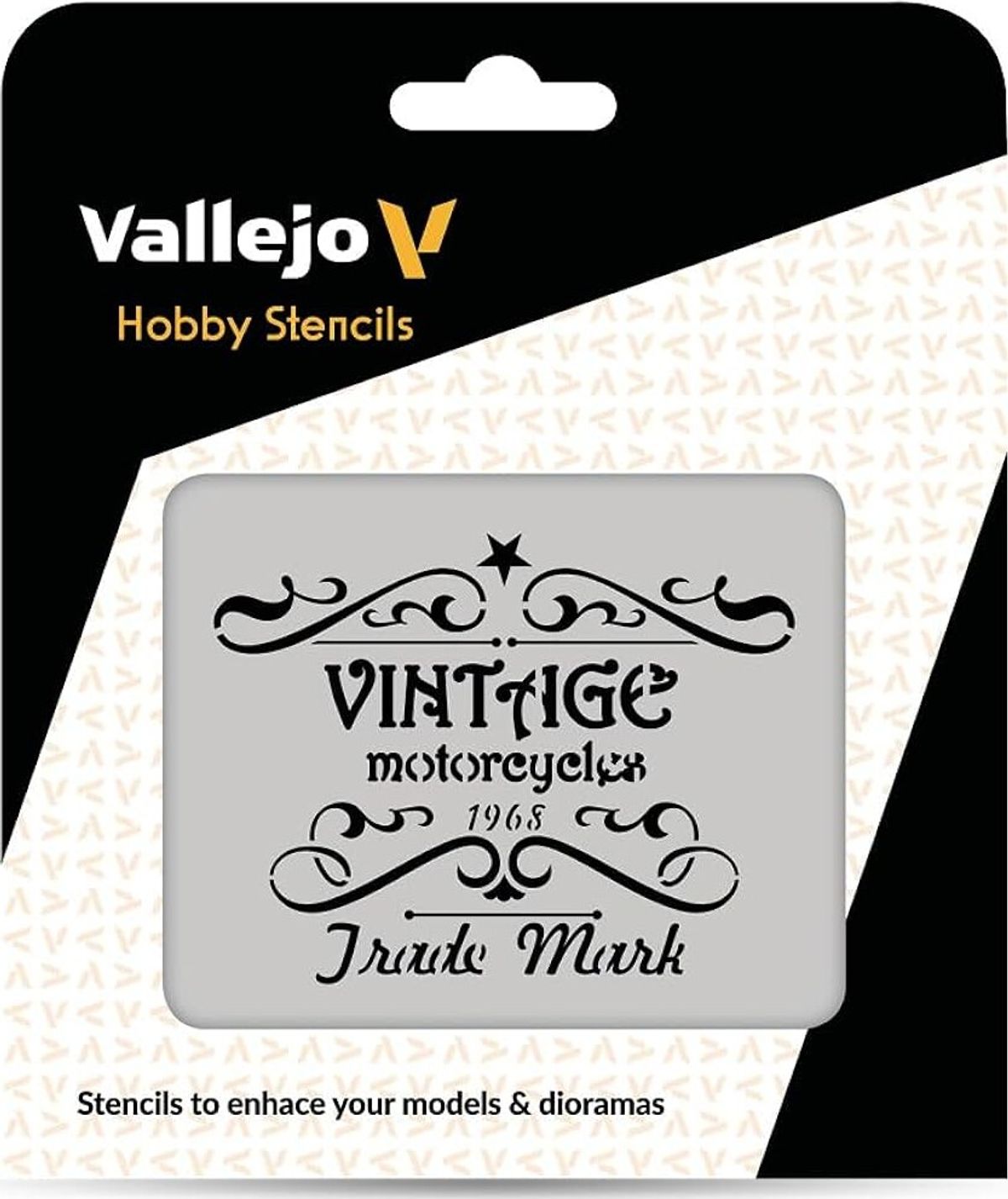 Vallejo - Hobby Stencils - Maleskabelon - Vintage Motorcycles Skilt