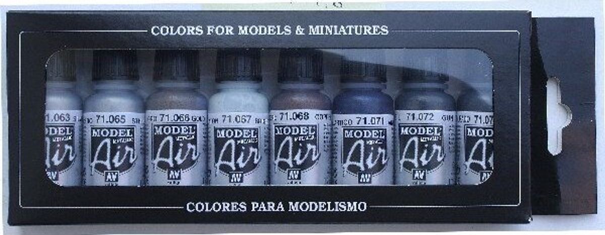 Vallejo - Model Air Maling Sæt - Metallic - 8x17 Ml