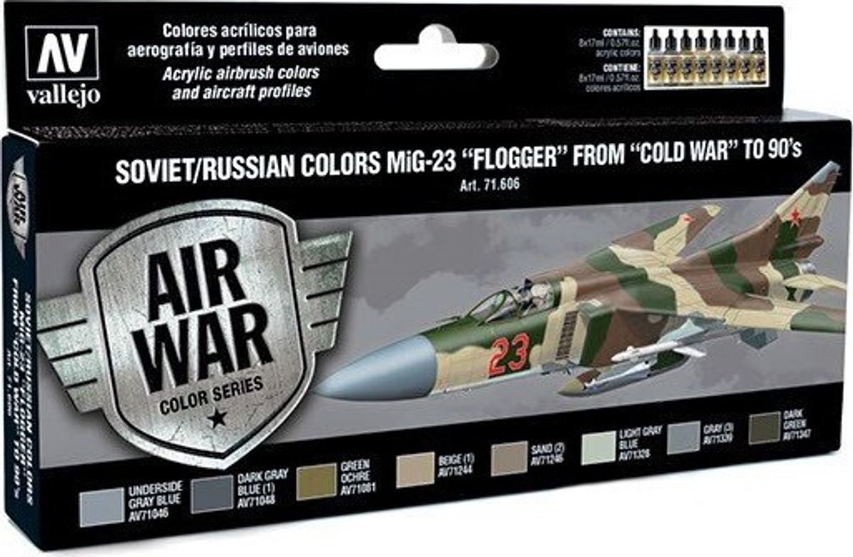 Vallejo - Model Air Maling Sæt - Soviet & Russian Mig-23 Flogger