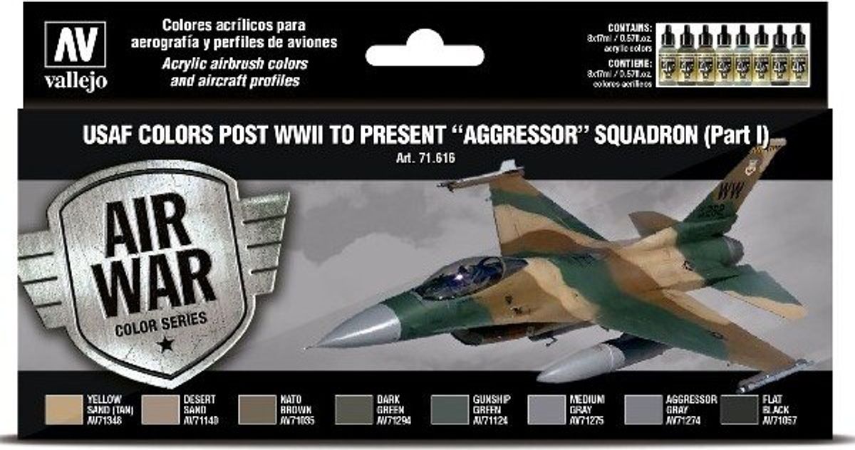 Vallejo - Model Air Maling Sæt - Usaf Aggressor Part 1 - 8x17 Ml