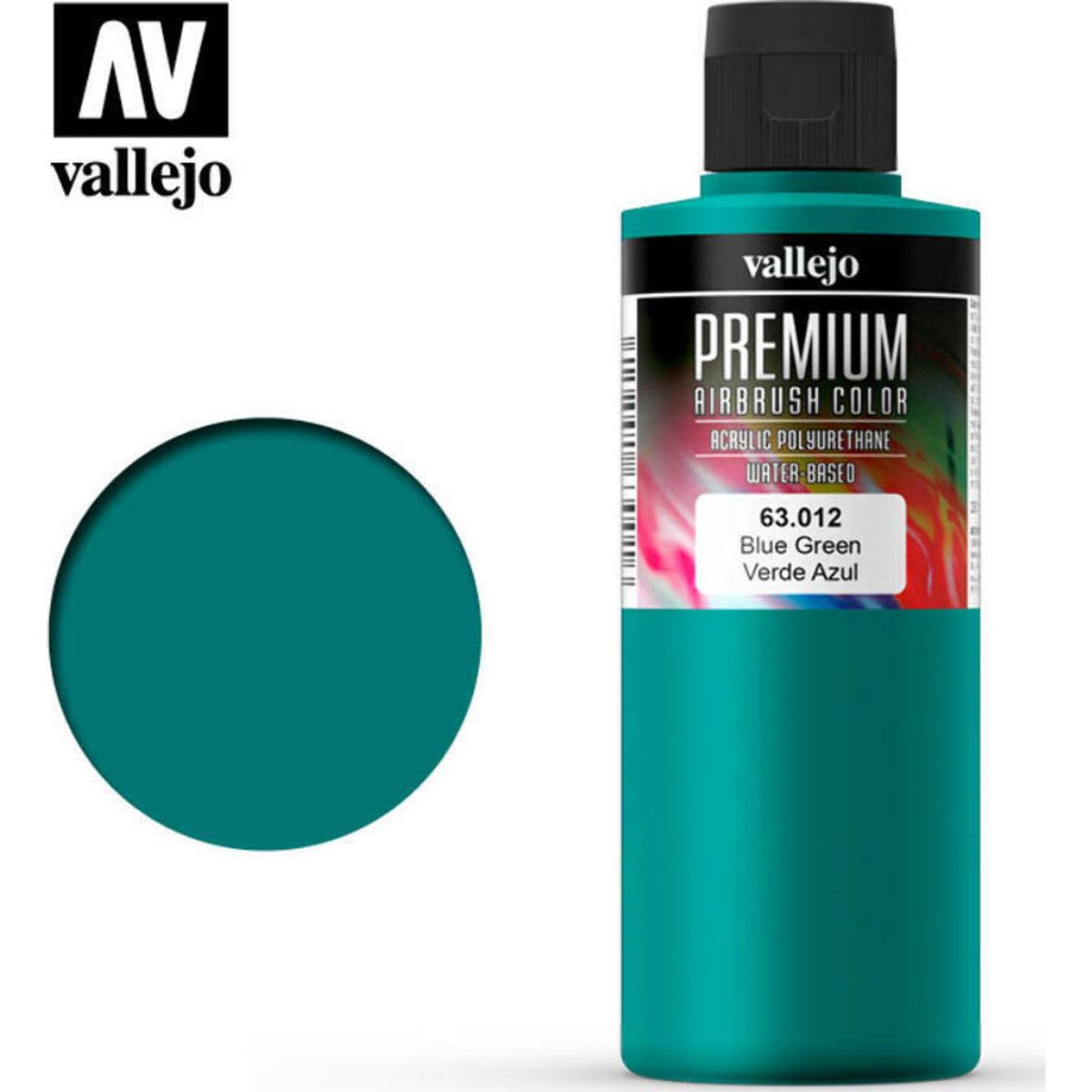 Vallejo - Premium Airbrush Maling - Blue Green 200 Ml