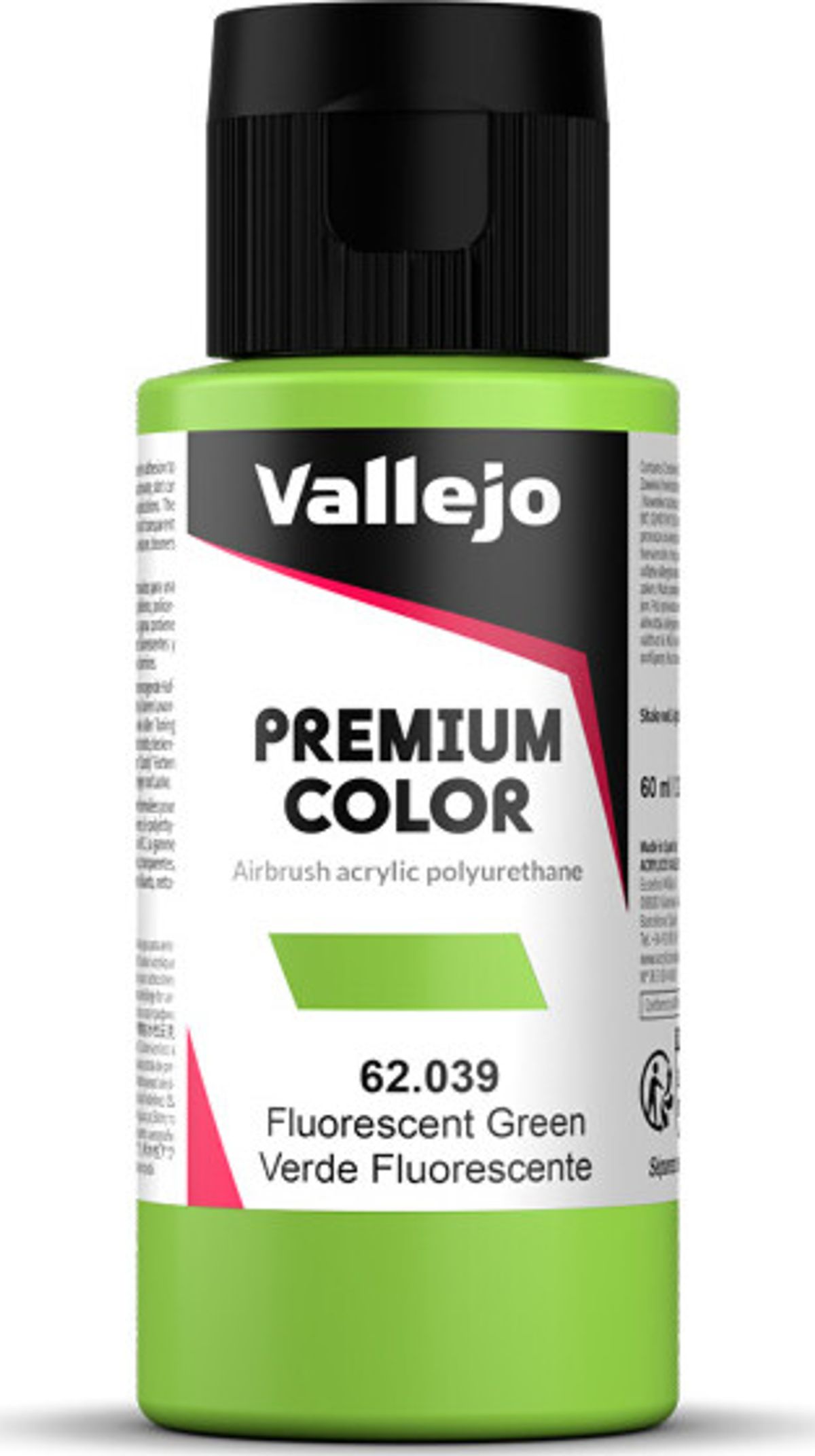 Vallejo - Premium Airbrush Maling - Green Fluorescent 60 Ml