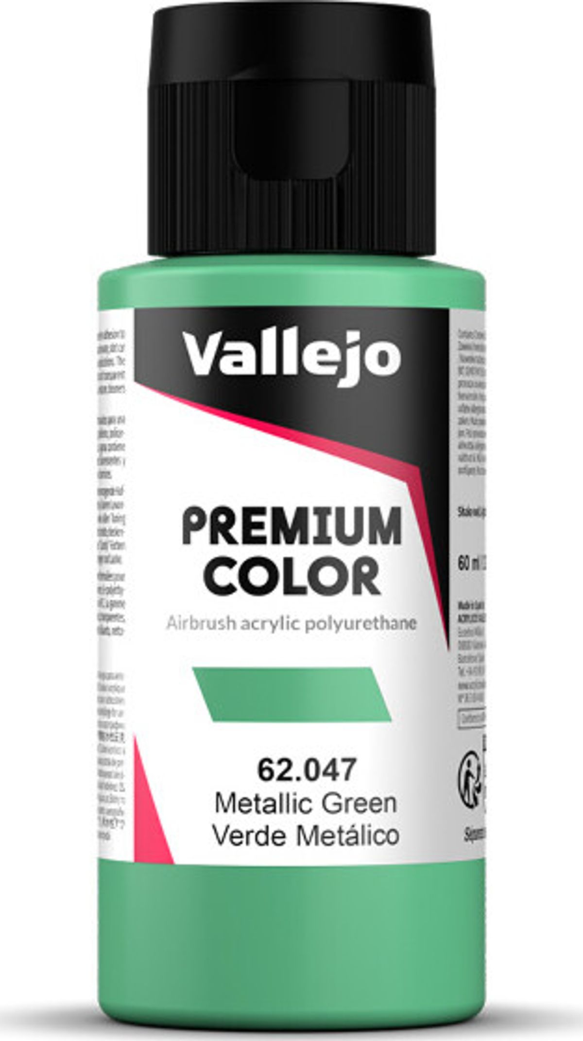 Vallejo - Premium Airbrush Maling - Metallic Green 60 Ml