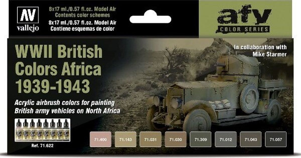 Vallejo - Wwii British Colors Africa 1939-1943 8x17 Ml - 71622