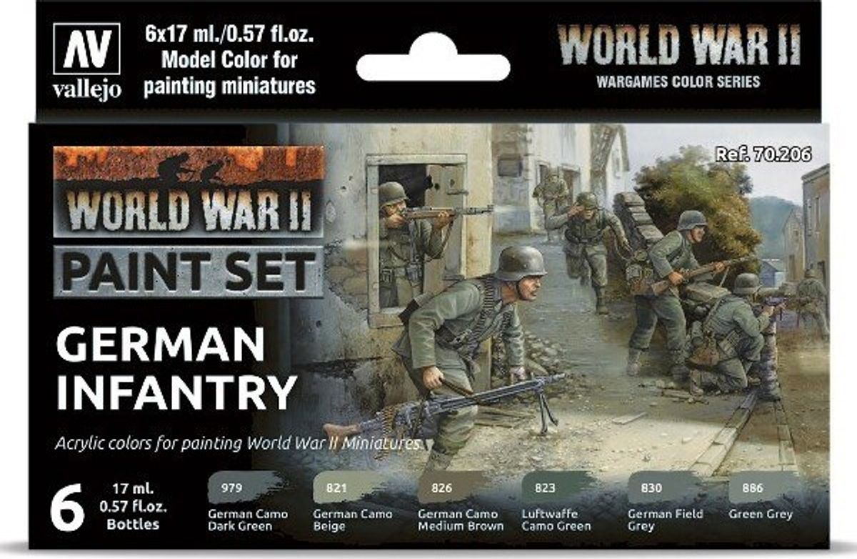 Vallejo - Wwii Paint Set - German Infantry - 6x17 Ml - 70206