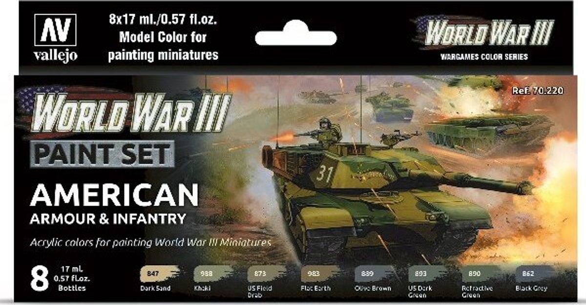 Vallejo - Wwiii Paint - American Armour & Infantry - 6x17 Ml - 70220