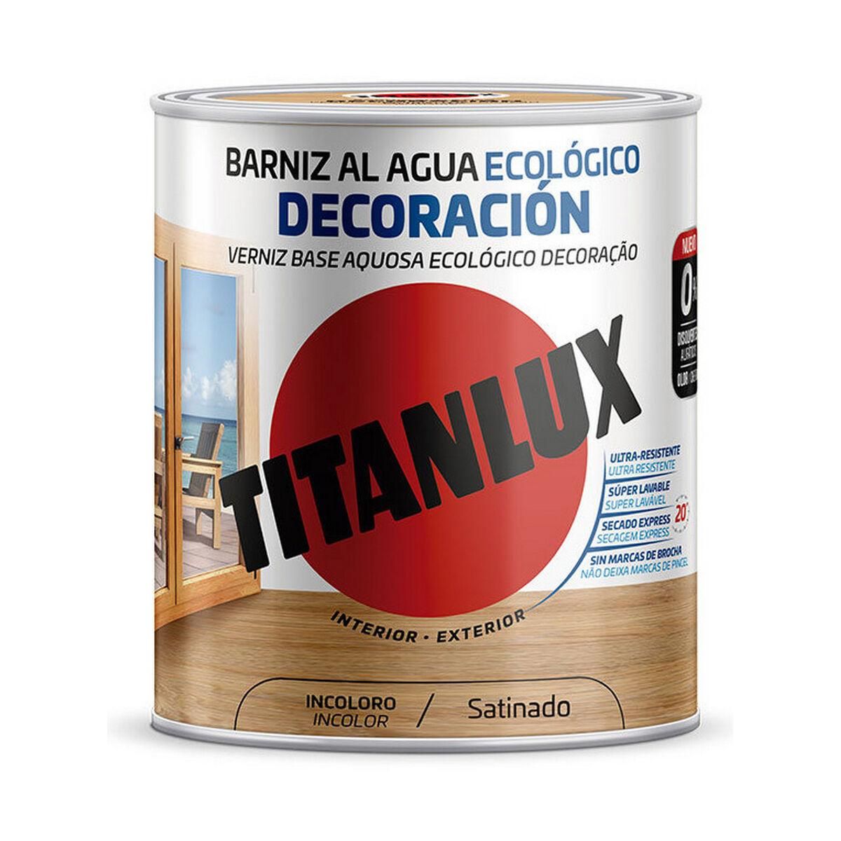 Vandbaseret maling Titanlux m21100034 750 ml Farveløs Satin finish