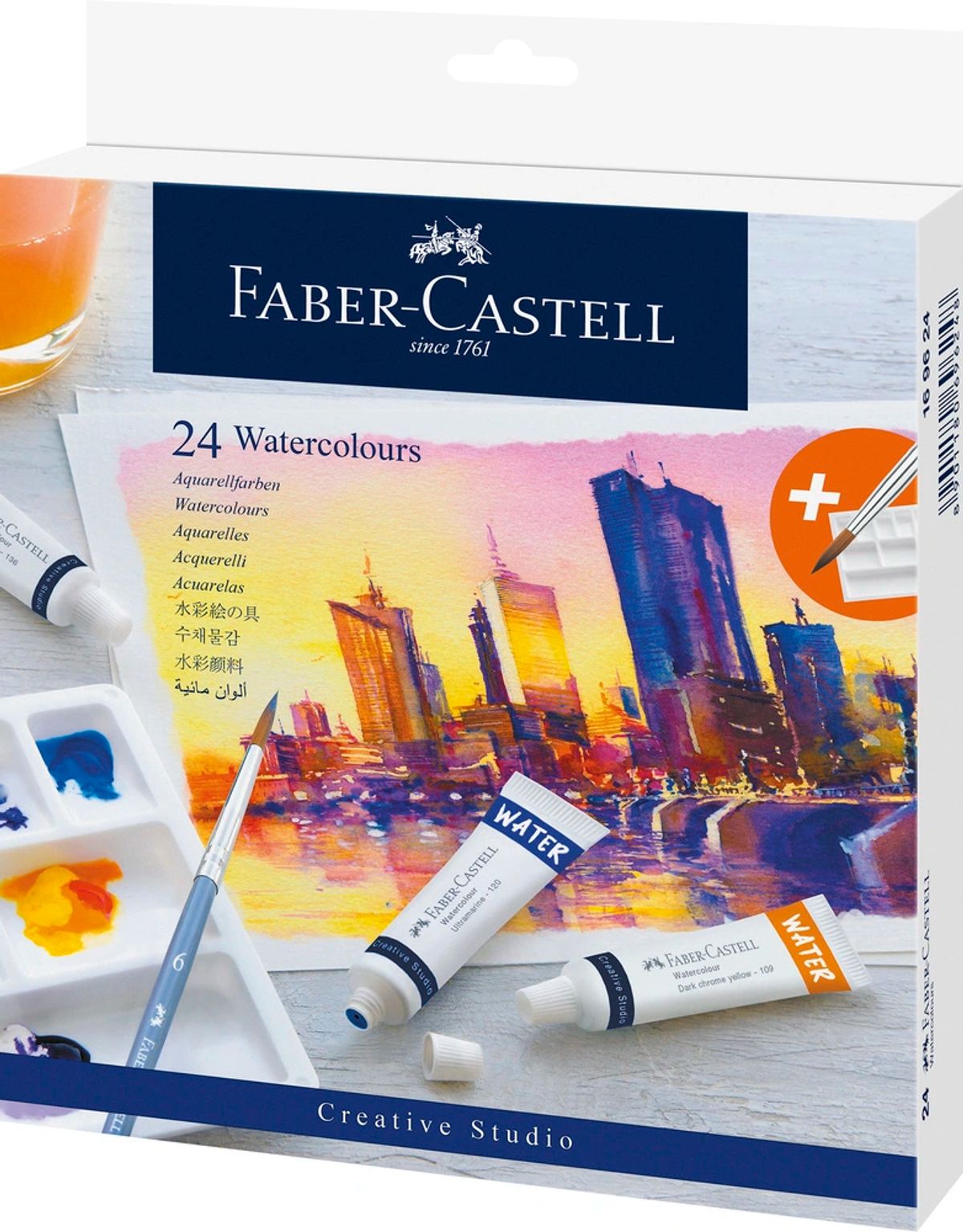 Vandfarver Faber-Castell startsæt 24 stk farver 9ml tube