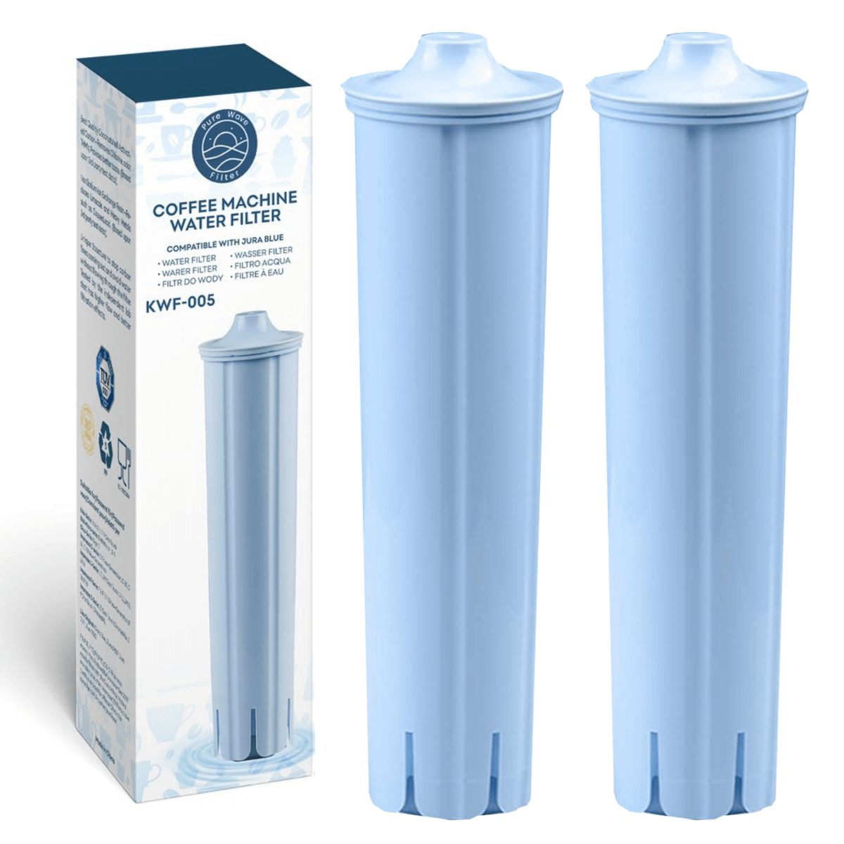 Vandfilter Kompatibelt med Jura Impressa Claris Blue - Pure Wave KWF-005 - 2 Stk.