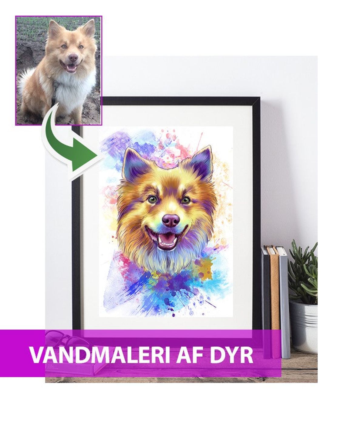 Vandmaleri af dyr - maleri efter dine fotos