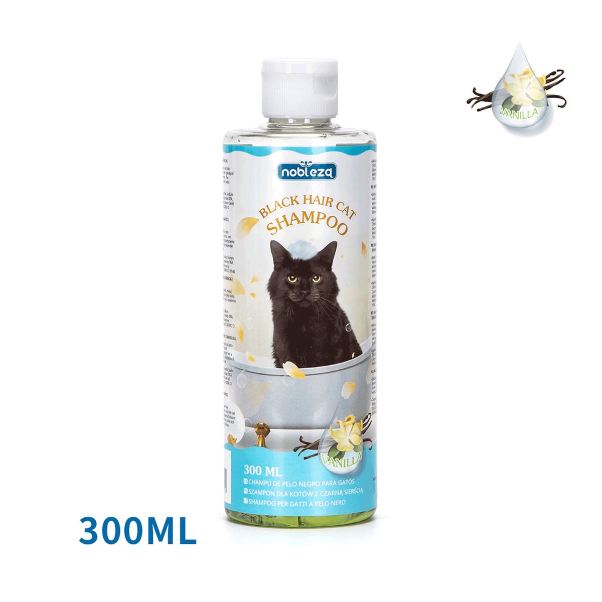 Vanilje & Sort Pels Katte-Shampoo, 300ml