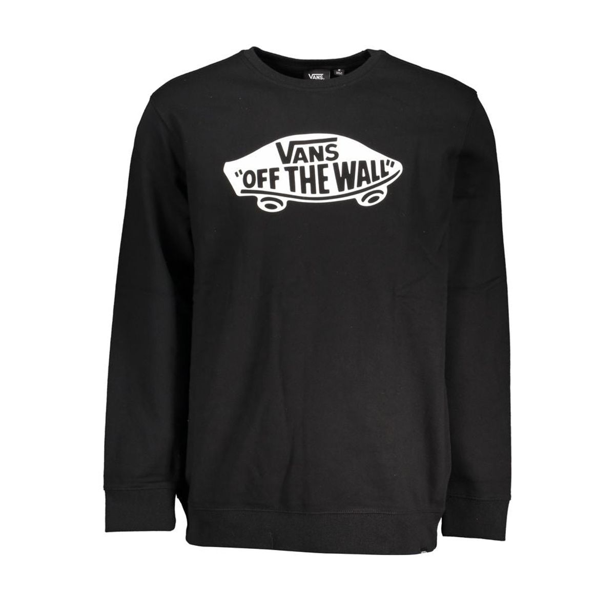 Vans Sleek Black Cotton Sweatshirt with Logo Print