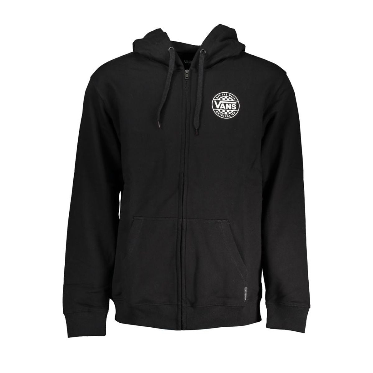 Vans Sleek Black Zip Hoodie with Logo Print