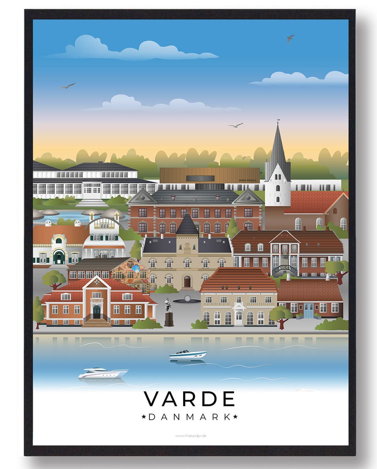 Varde byplakat (RESTPARTI) (Størrelse: L - 50x70cm (B2))