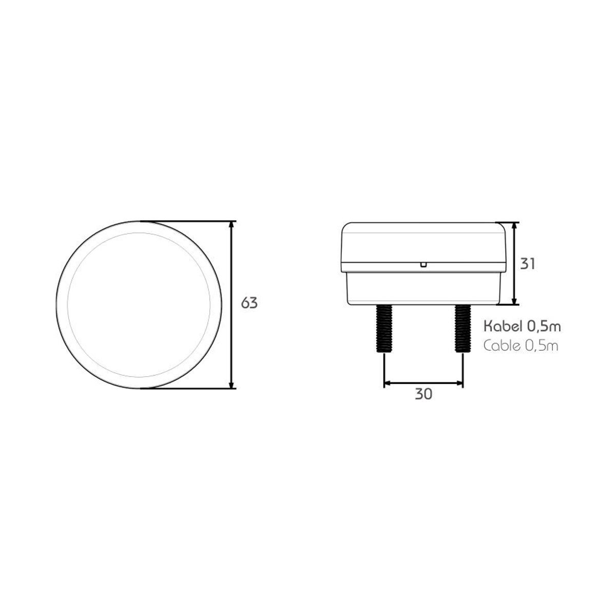 Variant Tågelygte 12V LED for Variant I & II