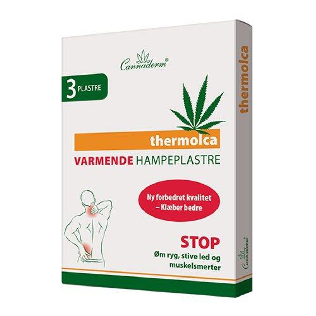 Varmende Hampeplastre 3 stk 10x14 cm Thermolca - 1 pk.