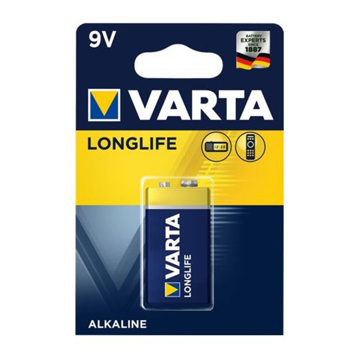 Varta - 9V - 1 stk - Alkaline Longlife (1.5V)