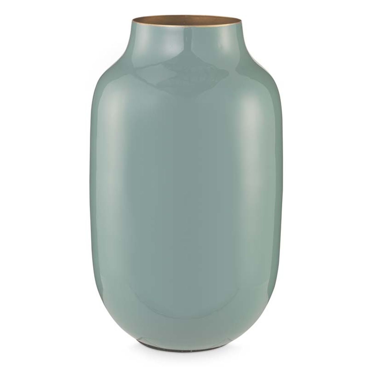 Vase Metal Oval Blue 30cm