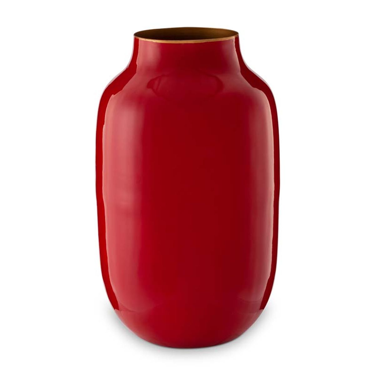 Vase Metal Oval Red 30cm