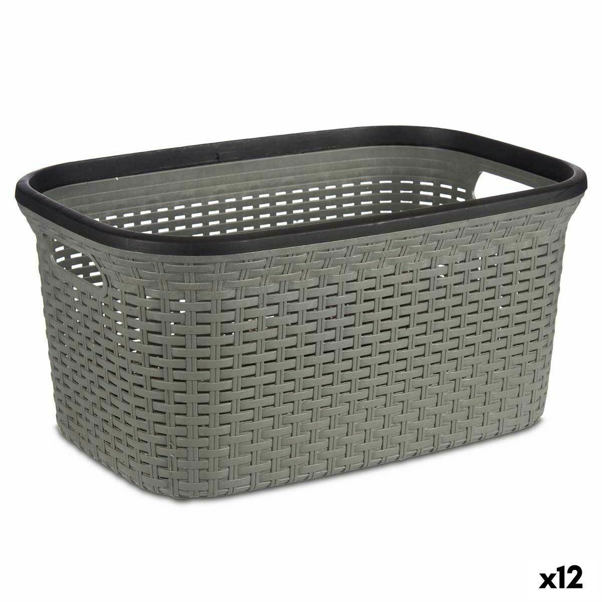 Vasketøjskurv Grå Plastik 36 L 36 x 25,5 x 53 cm (12 enheder)