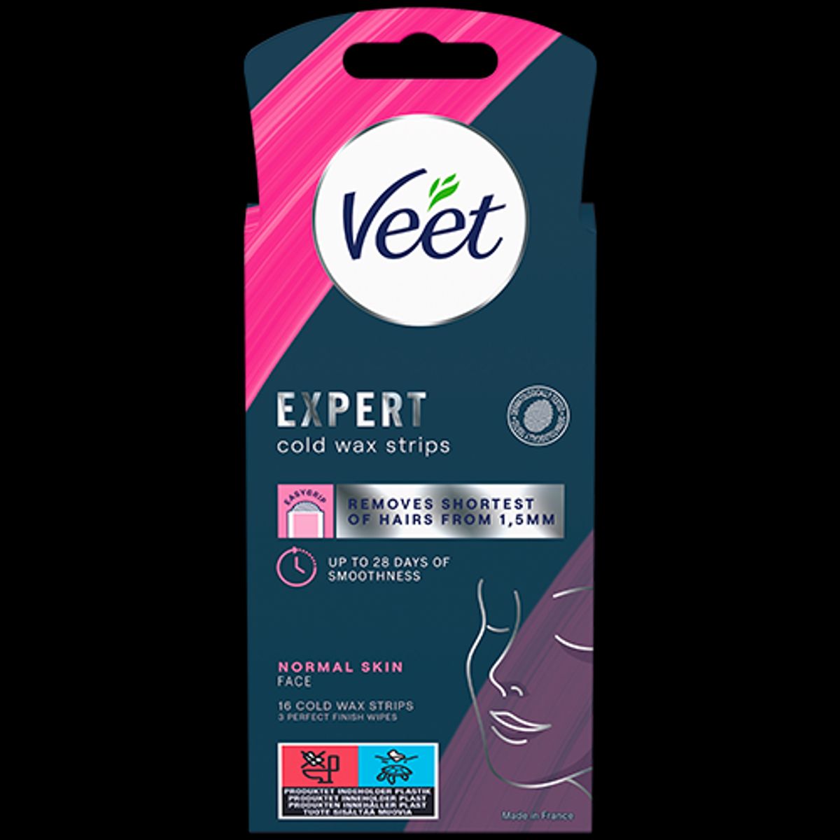 Veet Wax Strips Face Normal Skin (16 stk)