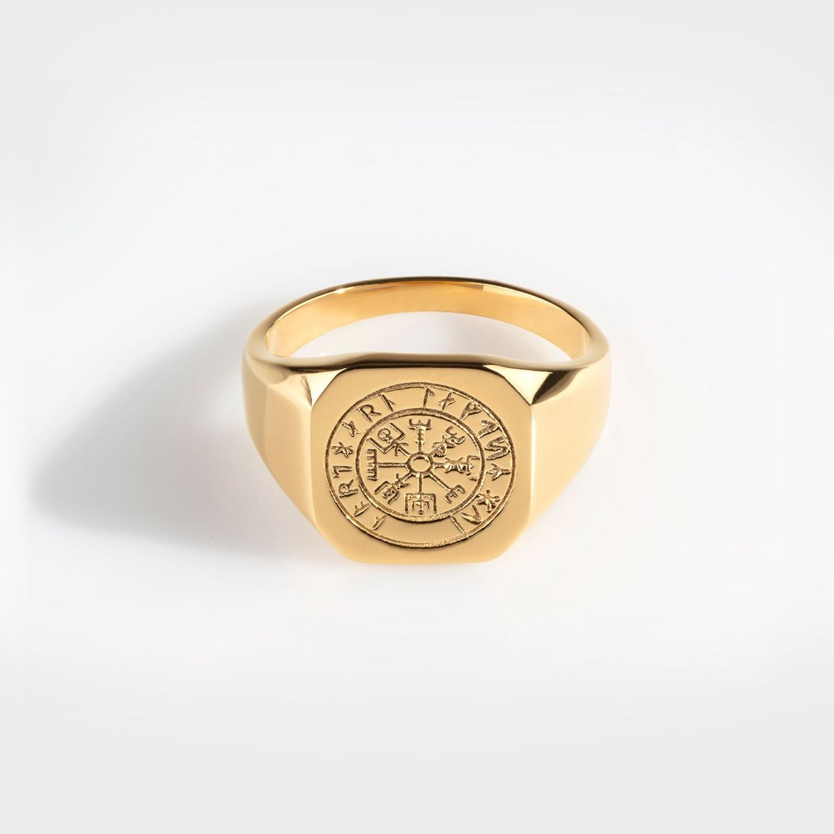 Vegvisir Signature - Guldtonet ring - Str. 11 - Herre - Northern Legacy