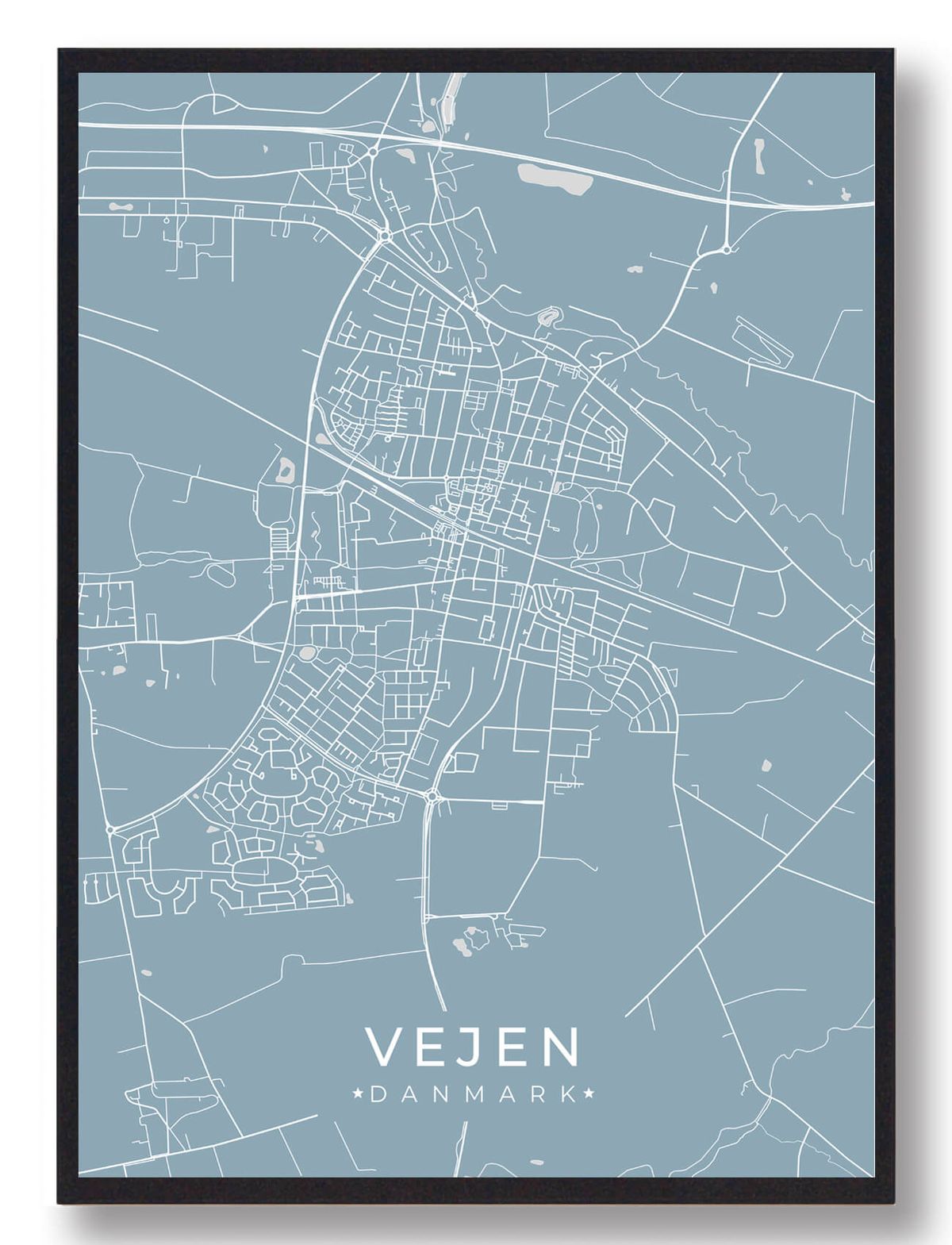 Vejen plakat - lyseblå (Størrelse: L - 50x70cm (B2))