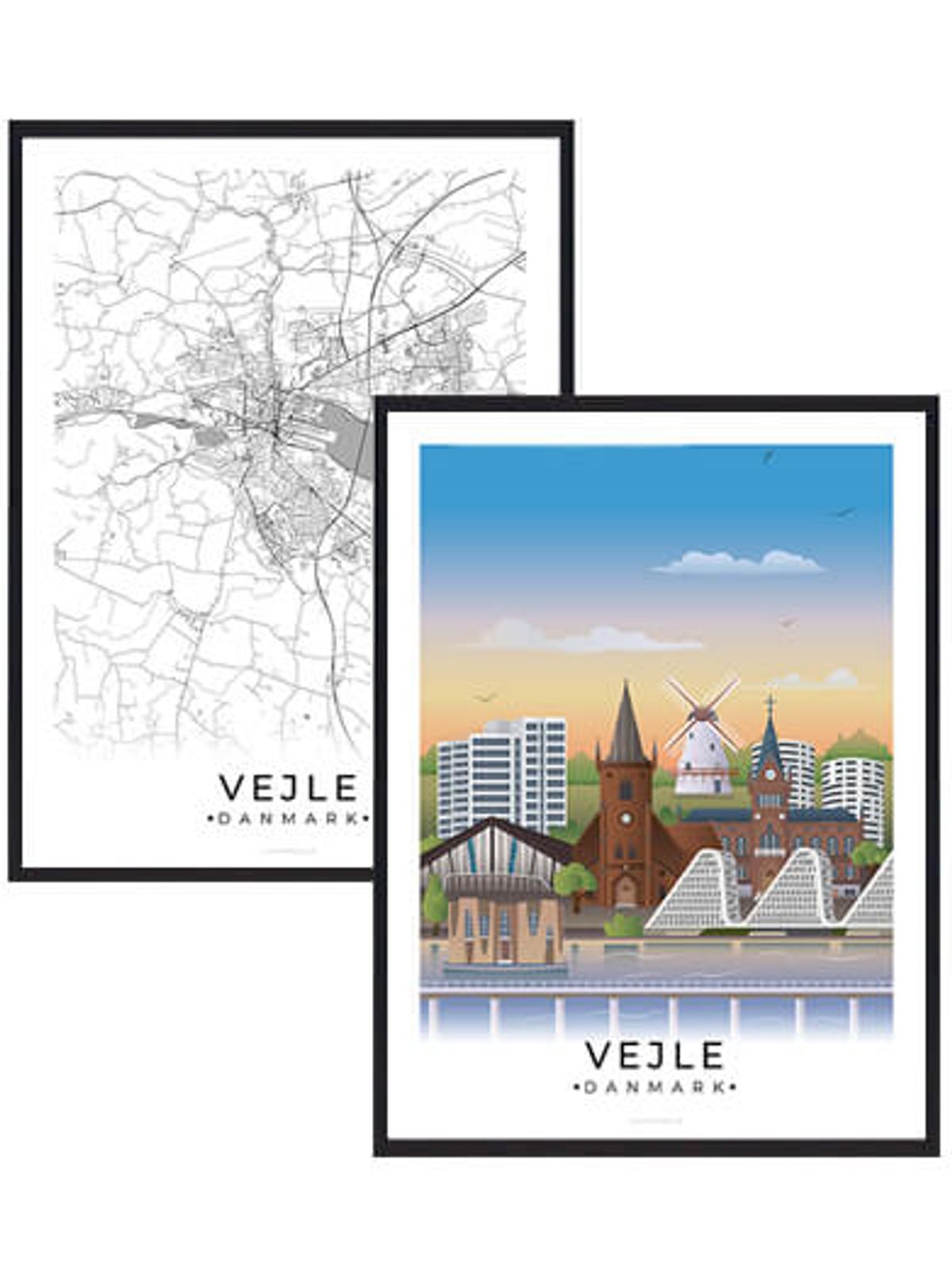 Vejle byplakatsæt (Størrelse: L - 50x70cm (B2))