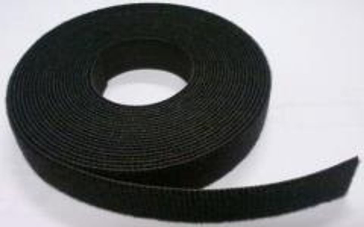 VELCRO BÅND 16X4500MM SORT