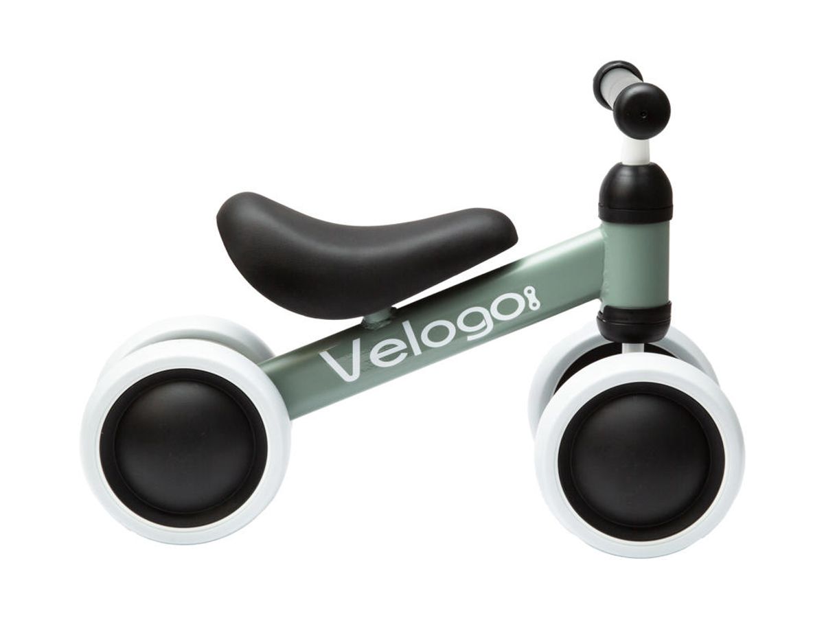 Velogo - Løbecykel fra 1 år - 4 hjul - Mat støvede grøn