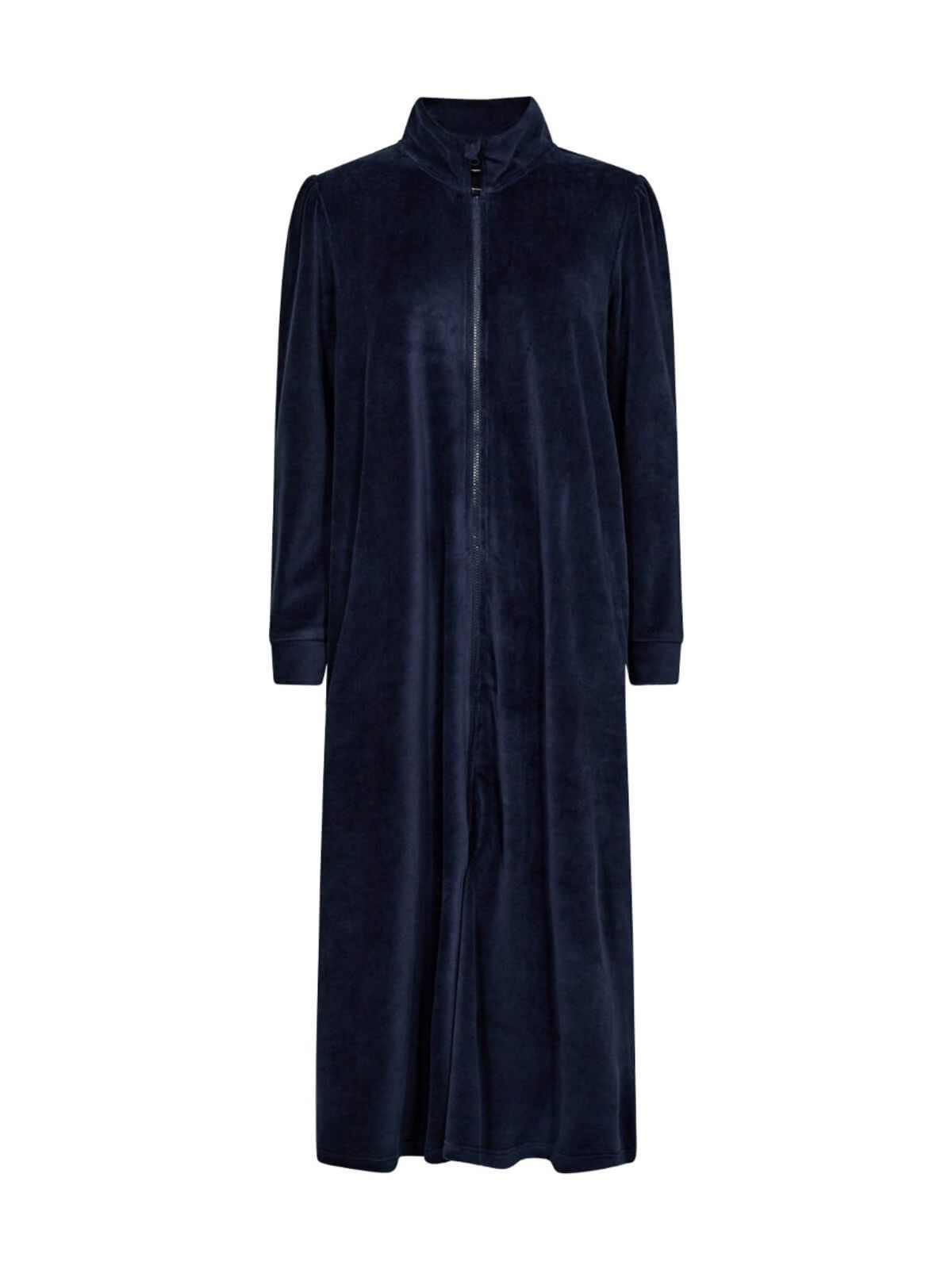 Velour badekåbe med lynlås, Decoy, navy, str. 3XL