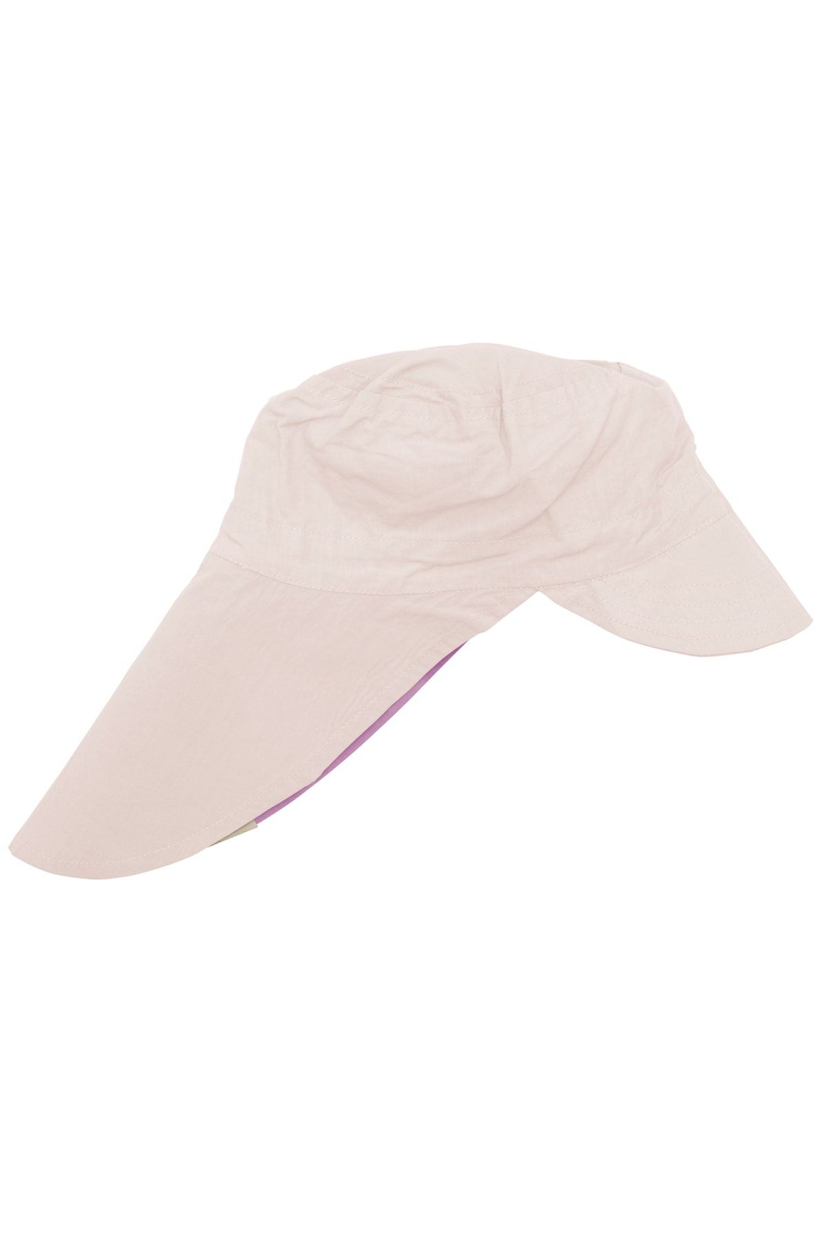 VENDBAR POPLIN SOLHAT MED NAKKESKYGGE - SOFT PINK LILAC - SOFT PINK LILAC / 3-4Y