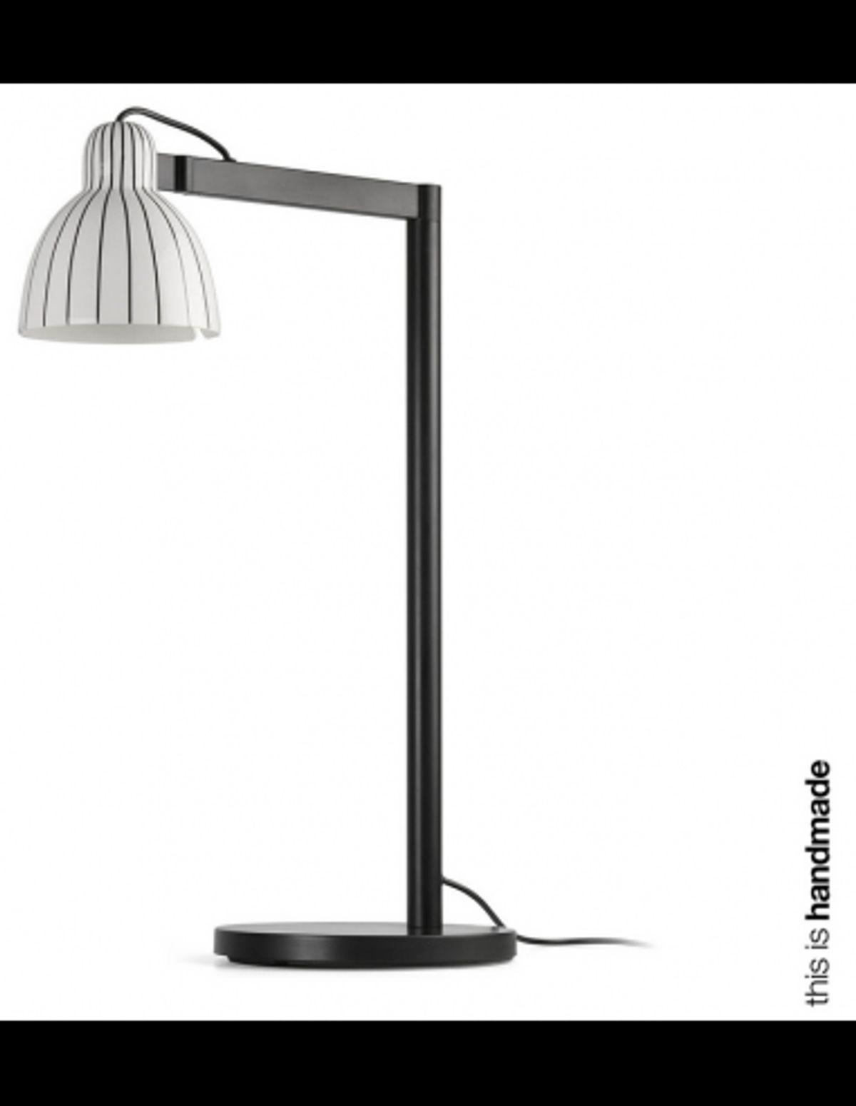 VENICE Bordlampe i stål og keramik H57,5 cm 1 x E27 - Sort/Sort og hvid stribet