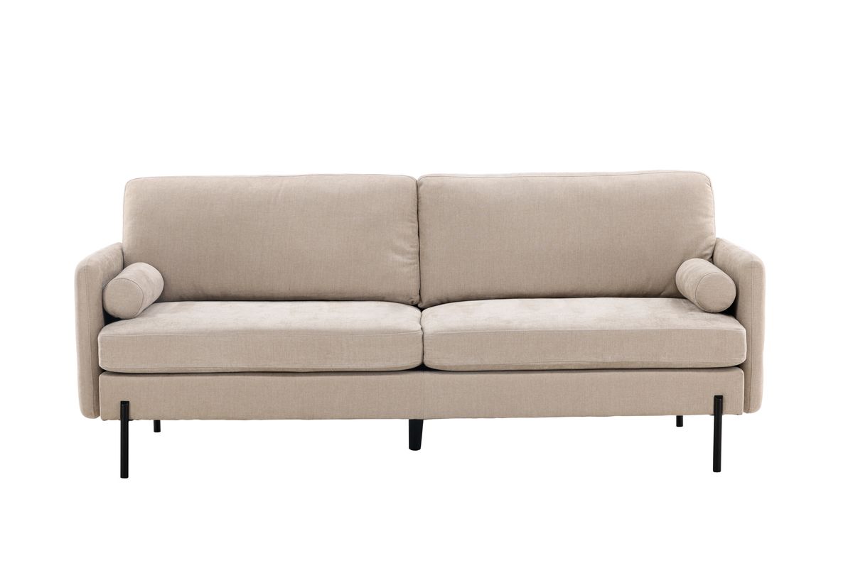 VENTURE DESIGN Antibes 2-pers. sofa - beige velourstof og metal