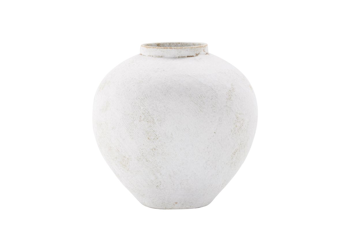 VENTURE DESIGN Globe vase, rund - beige/brun keramik (13x28x29H)