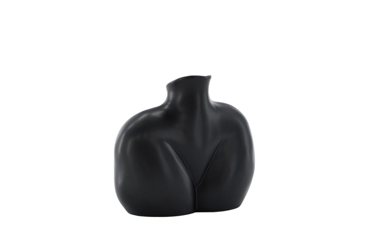 VENTURE DESIGN Harvey vase - mat sort stentøj (17x10x15H)